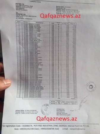 Sumqayıt Baş Gömrük İdarəsində “invoice” saxtakarlığı 