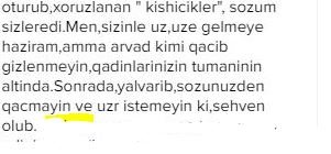 "Mən,sizinlə üz,üzə gəlməyə hazıram, amma arvad kimi qaçıb gizlənməyin"