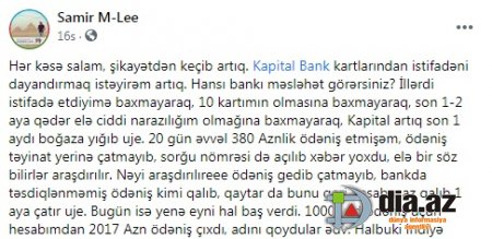 "Kapital Bank" müştərilərini boğaza yığıb...