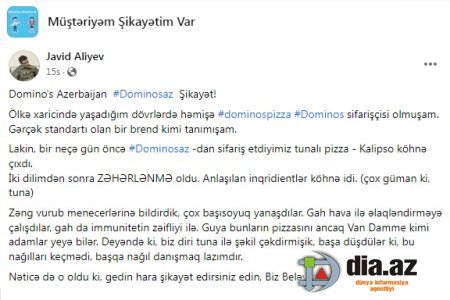 `Dominos Pizza` vətəndaşın QƏSDİNƏ DURUB...