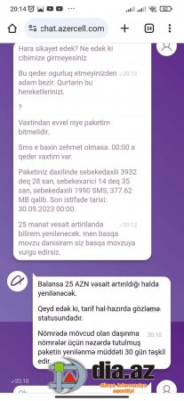 'Azercell'dən müştərisinə BALANS TƏLƏSİ 