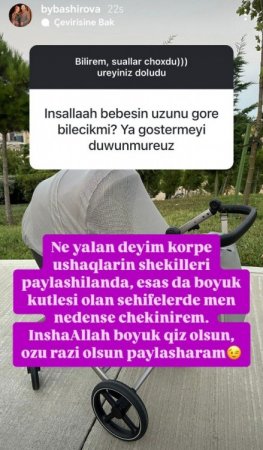 "İnşallah, böyük qız olsun, özü razı olsun, paylaşaram"