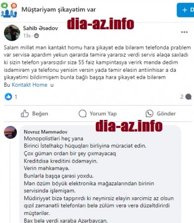 “Kontakt Home” camaatı BELƏ PEŞMAN EDİR...