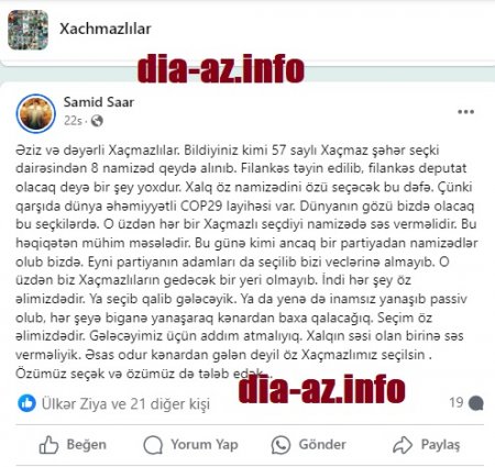 Ağalar Vəliyev Xaçmazdan SƏS GÖZLƏMƏSİN...